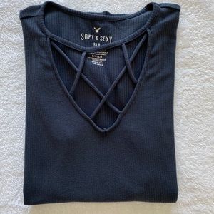 (SOLD) American Eagle Caged Tee